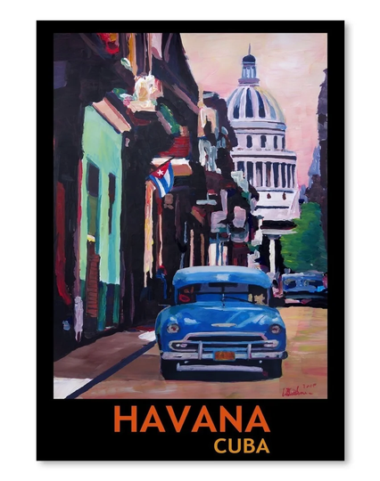'Cuban Oldtimer Street Scene In Havanna Cuba With Buena Vista Feeling Poster 1' by M Bleichner Art Print
