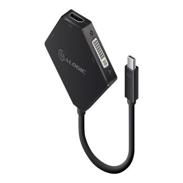 Alogic Mini DisplayPort to HDMI / DVI / VGA Adapter - 25cm - Black