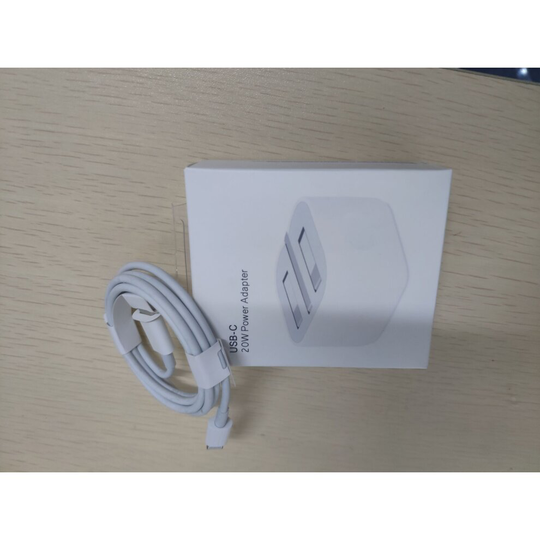 20W USB C Power Adapter Plug + 1m USB C to Lightning Cable for iPhone 12 / 12 Pro Max Fast Charger
