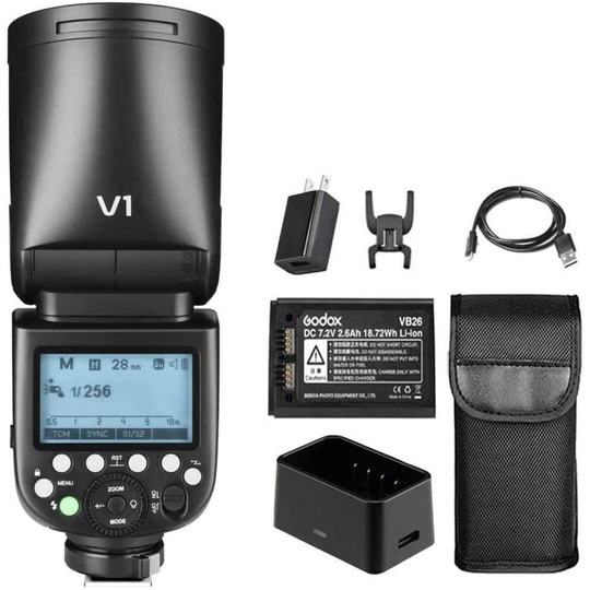 Godox V1 Round Head Flash TTL HSS for Canon EOS Cameras
