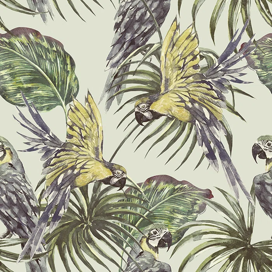 Walllpaper Roll 360X250cm Mural Decoration Kitchen Livingroom Bedroom Wallpaper Material With Print - Parrots Banana Beach Bird Hawaiian