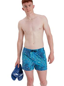 Speedo Digital Printed Leisure 14" Watershort - Blue, Blue, Size S, Men
