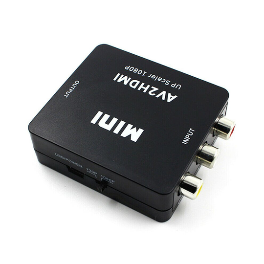 (Black) RCA AV to HDMI Converter /Adapter Composite AV2HDMI Mini Adapter HDTV DVD 1080P