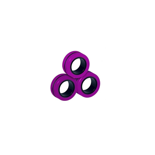 (Purple) 3pcs Anti Stress Magnetic Bracelet Magical Ring