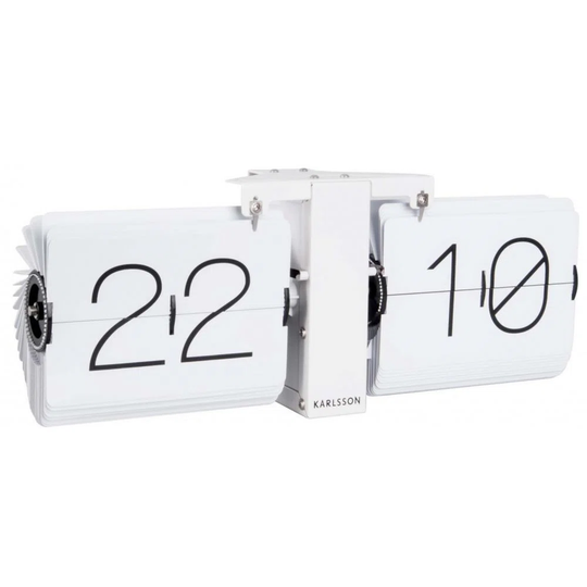 Modern Two-Tone Flip No Case Clock Black And Chrome