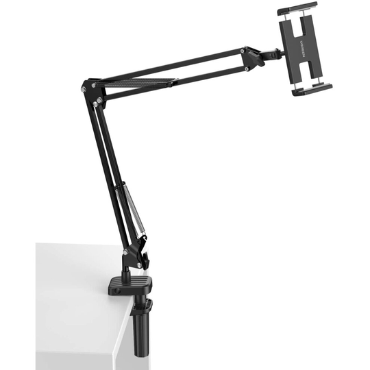 UGREEN Tablet Stand Adjustable Phone Holder Gooseneck Sturdy Clamp Flexible Lazy Pad Mount For Bed Desk Hands-Free Compatible with iPad Pro Mini Air,
