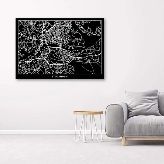 Canvas Print City Map Stockholm