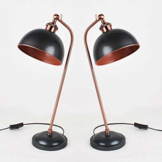 Lafrance 50Cm Industrial Nickel Plate Table Lamp Set