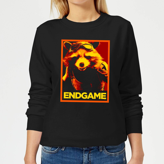 Avengers Endgame Rocket Poster Women's Sweatshirt - Black - L - Black