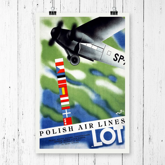 'Vintage Travel Poster Polish Air Lines' Vintage Advertisement