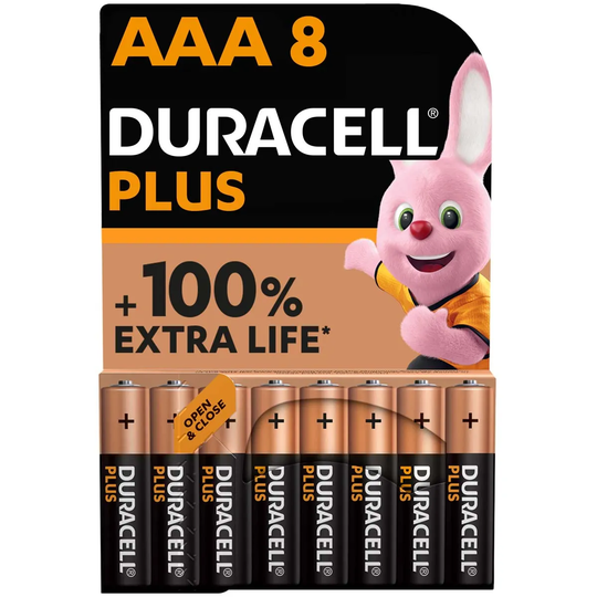 Duracell Plus AAA Batteries - 8 Pack