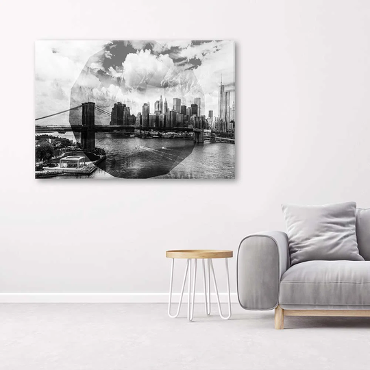 Canvas Print New York Geometric City Black And White