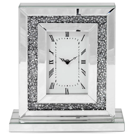 Analog Quartz Tabletop Clock in Silver