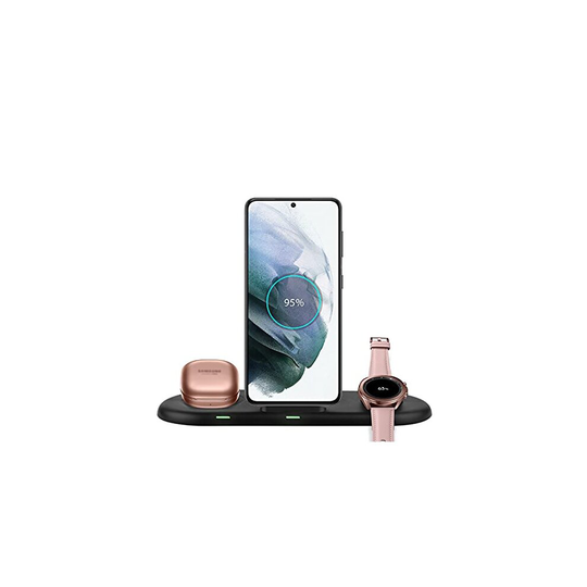 leQuiven 3 in 1 Wireless Charging Station for Samsung, Wireless Charger Stand for Samsung Galaxy Z Fold 3/Flip 3/S21/S20/S10, Qi Charger for Gala
