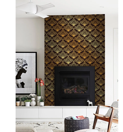 Jaydalin Art Deco Template Goldenlarge Wallpaper