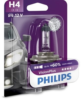 Philips 12342VPB1 H4 VisionPlus 55W 12V each 12342VPB1