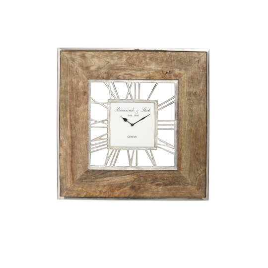 Escobar Wall Clocks for Living Room Decor, Wooden and Metal Modern Wall Clock For Bedroom