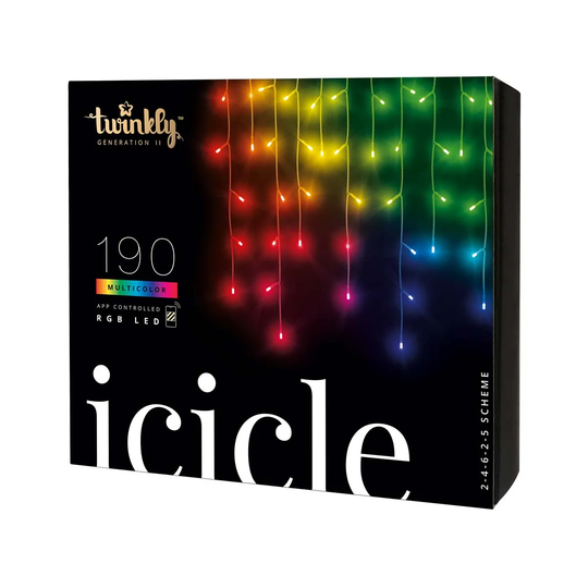 Twinkly Icicle 190 Smart LED Icicle Lights - Multicoloured