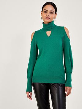 Monsoon Cold Shoulder Polo Jumper