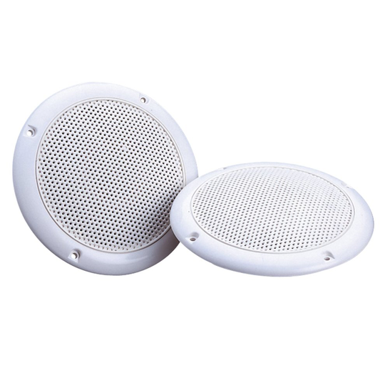 2 x White 5" 80W 8 Ohm Dual Cone Ceiling Speakers by electrosmart® Moisture Resistant Suitable for Bathroom Kitchen Spa