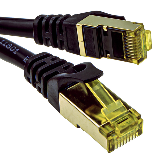 kenable CAT7 600Mhz 10Gig F/FTP Shielded RJ45 Network Ethernet Cable 0.3m Black