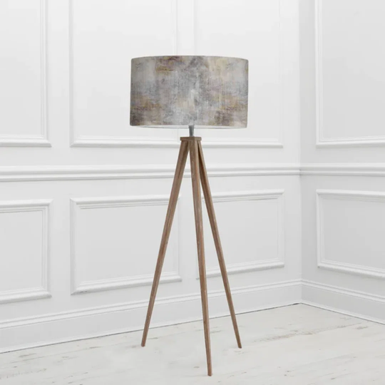 Aratus Tripod Floor Lamp With Monet Ironstone Shade - D52cm