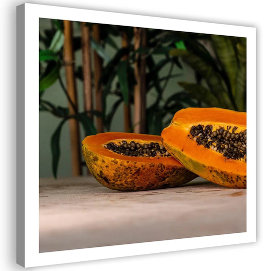Canvas Print Papaya Fruit Leaves Nature