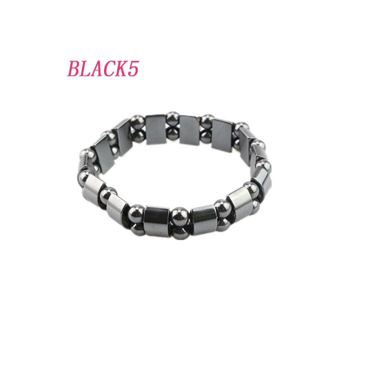 (Black5) Health Care Magnetic Therapy Bracelet Anti-fatigue Weight Loss Slimming Bracelet