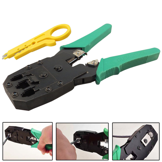 RJ45 Ethernet Network Cable Crimp Plug Tool LAN Crimper Cutter Pliers
