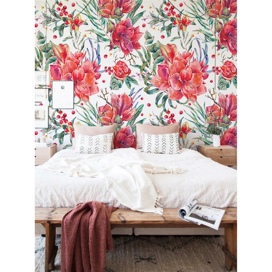 Walllpaper Roll 208X146cm Kitchen Livingroom Bedroom Mural Decoration Wallpaper Material With Print - Utensil Flowersfulwork