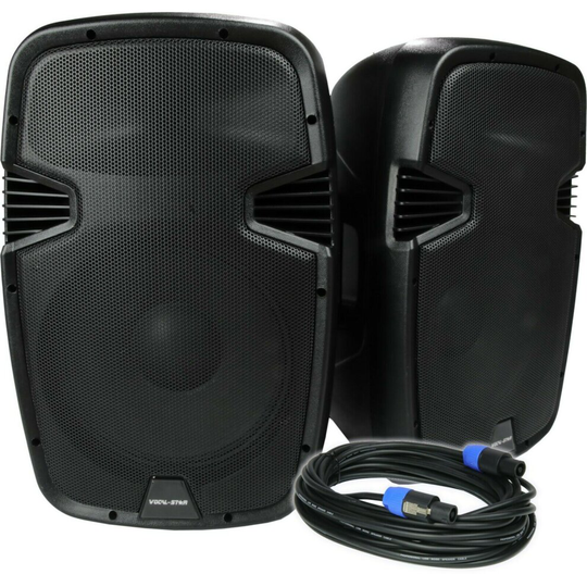 Vocal-Star Pair Of 12" PA Speakers 1000w Set Bluetooth MP3 Karaoke DJ Pub Disco