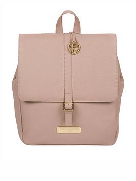 Pure Luxuries London Daisy Flap Over Leather Backpack - Pink
