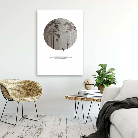 Canvas Print Birds Forest In Fog Nature