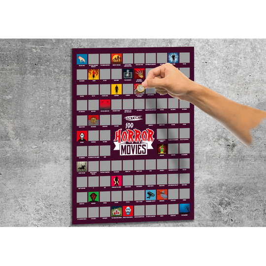 100 Horror Movies Scratch Poster