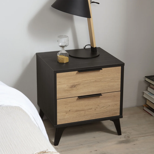 Ecole 2 Drawer Bedside Table