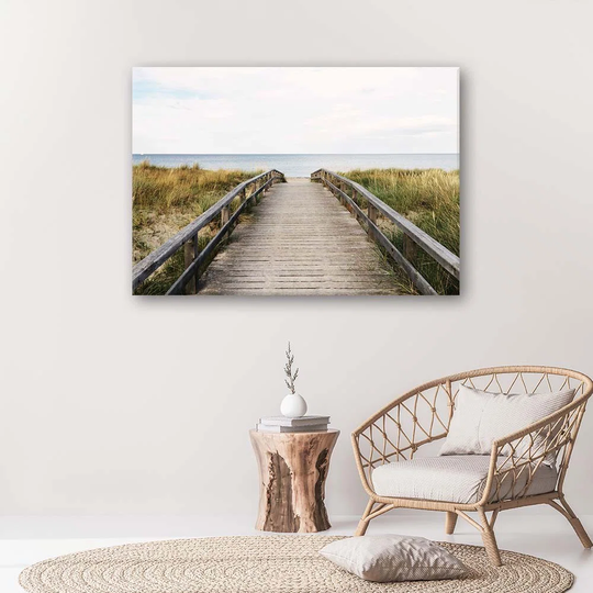 Canvas Print Footbridge Beach Sea