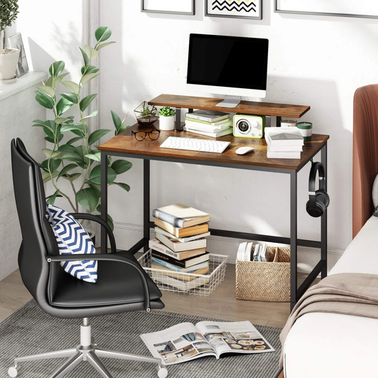 Wood and Metal Computer Desk