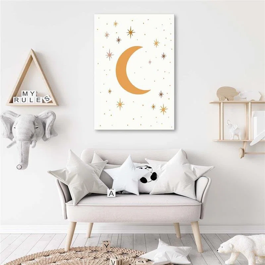 Canvas Print Stars Moon Night