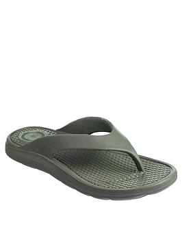Totes Mens Solbounce Toe Post Sandal - Khaki