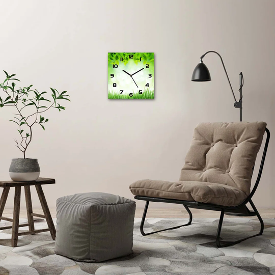 Leaves and Grass Silent Wall Clock