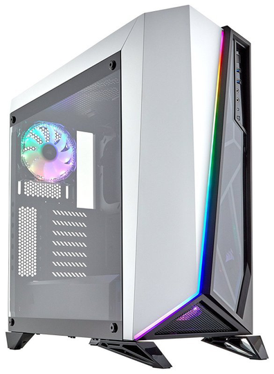 CORSAIR Carbide Series SPEC-OMEGA RGB Mid-Tower Tempered Glass Gaming Case White and Black