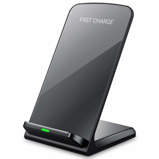 Huawei Y6 Wireless Black Qi Charger Desktop Stand + Qi Receiver Micro USB