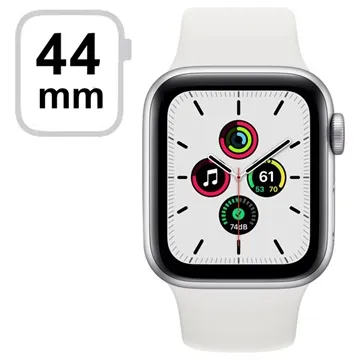Apple Watch SE GPS MYDQ2FD/A - 44mm, White Sport Band - Silver
