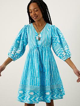Monsoon Ikat Spot Print Smock Dress