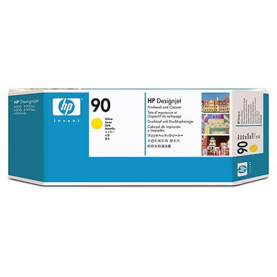 HP 90 Yellow Original Printhead & Printhead Cleaner For use with - Selected Printers* - C5057A