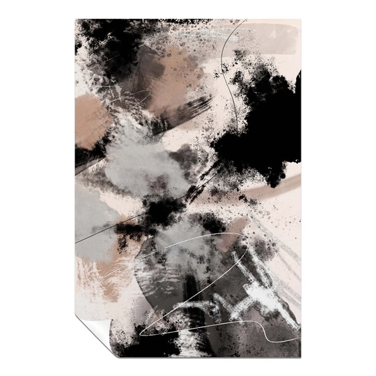 Panther Print Fine Art Prints Abstract Black & White Paint Splash Artistic Unframed Poster, Pictures For Home Walls, Bedroom, Living Room & Bathroom D