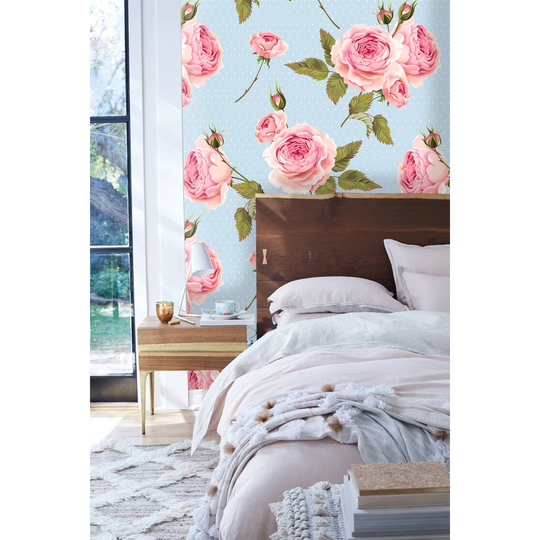 Walllpaper Roll 208X146cm Mural Decoration Wallpaper Material With Print Kitchen Livingroom Bedroom - English Rosesphoto
