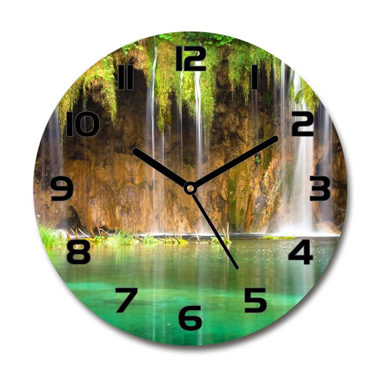 Decoration Picture Art Modern Kitchen Living Room Plitvice Lakes 30cm Silent Wall Clock