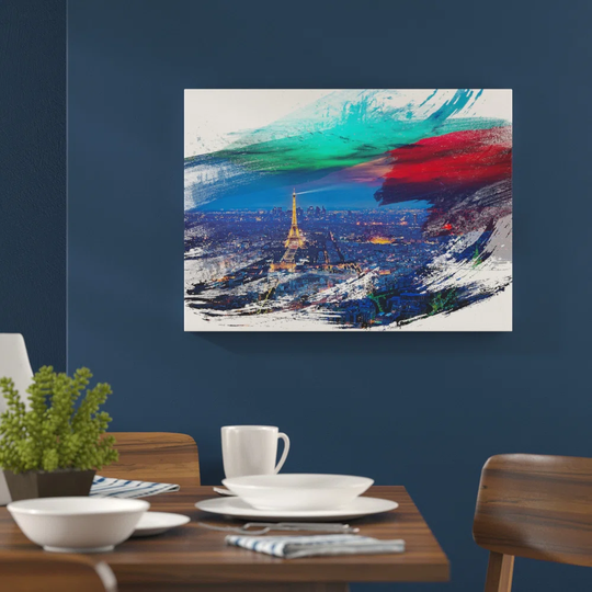 'Paris Eiffel Tower Skyline' Graphic Art Print Poster