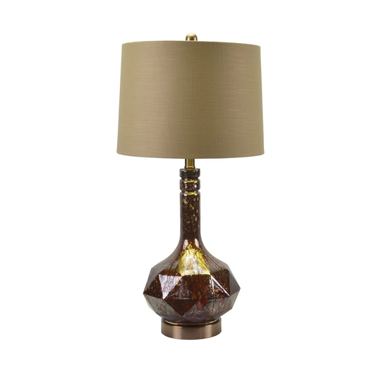 71cm Brown Antique Design Glass Table Lamp With